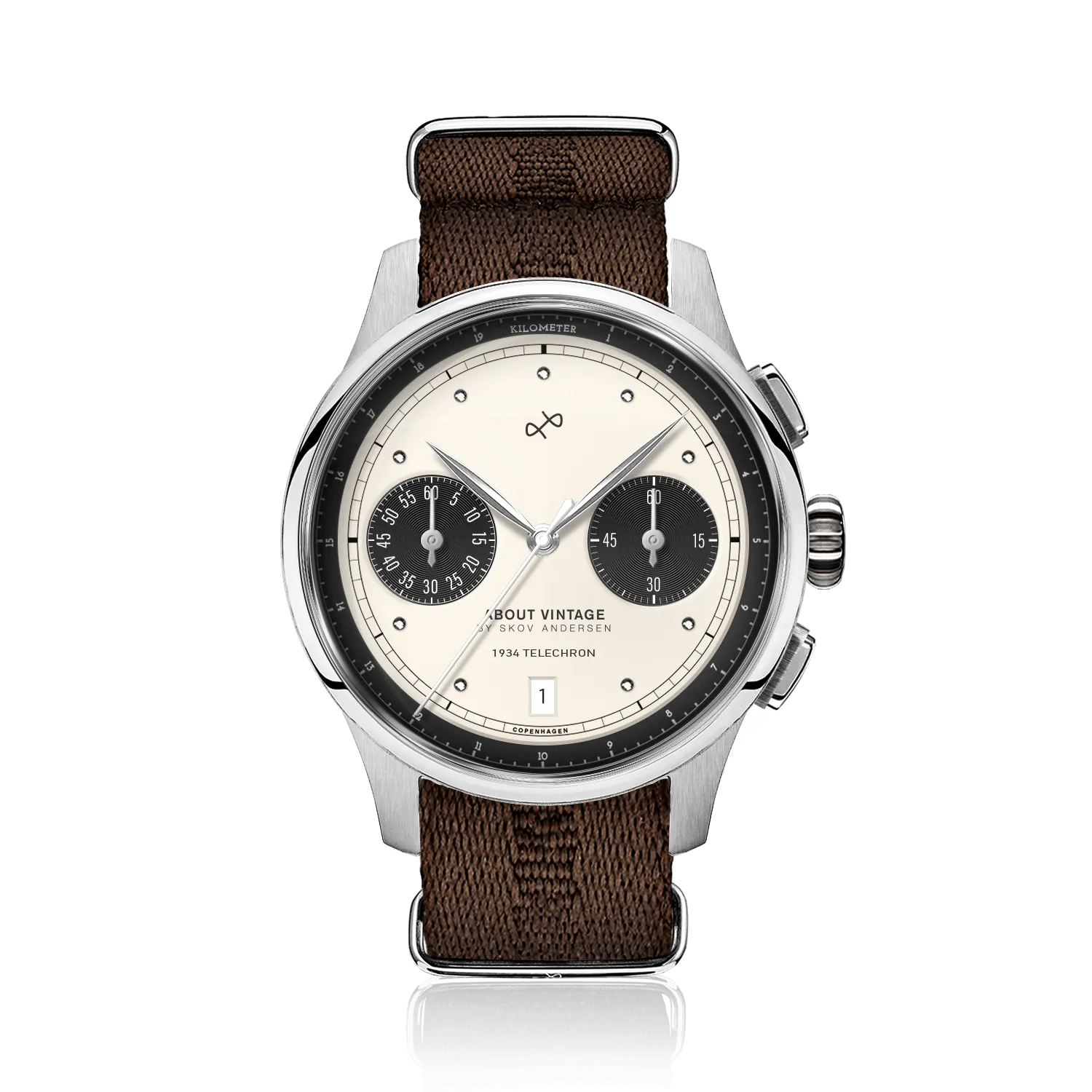 1934 Telechron, Steel / Off White & Black