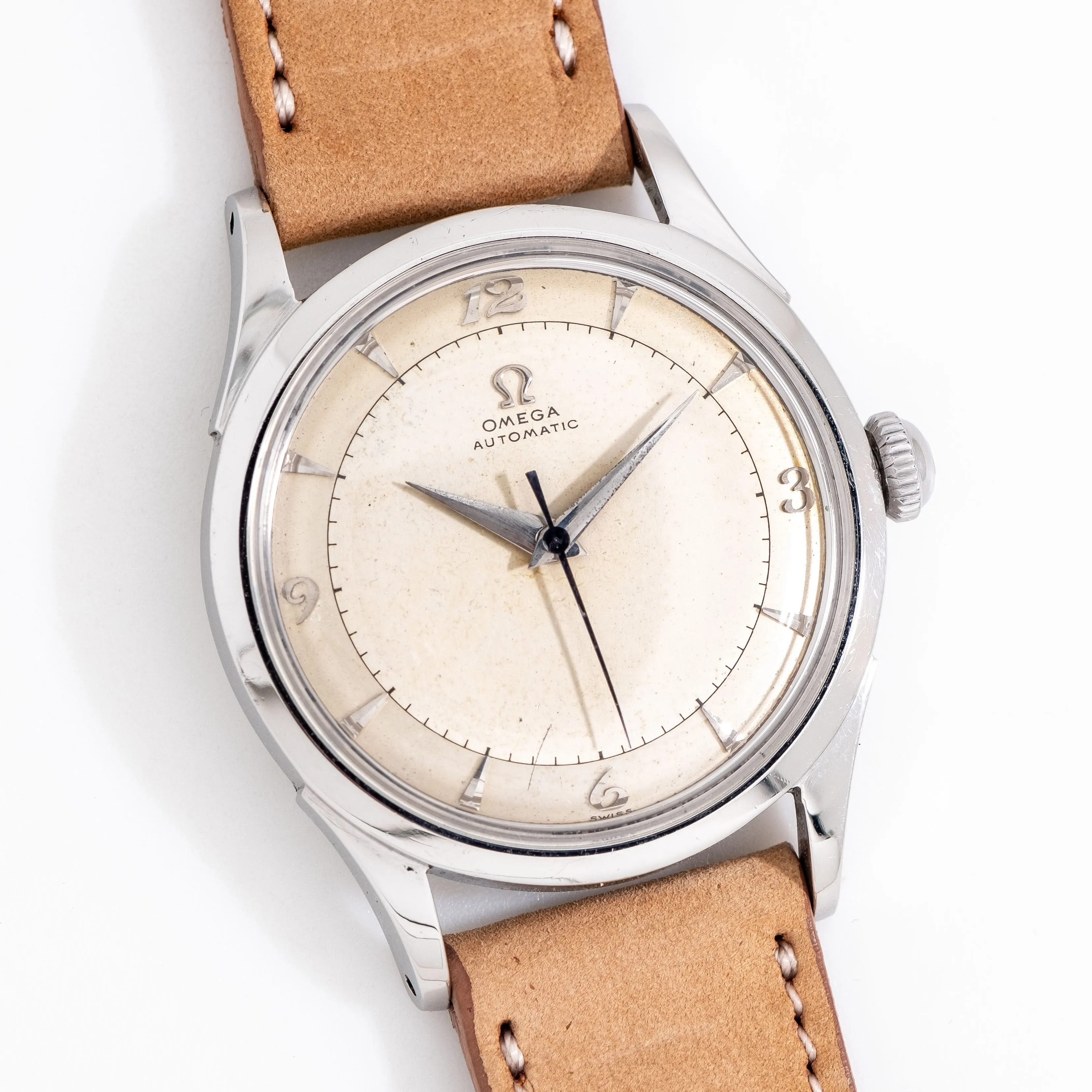 1949 Vintage Omega Automatic Ref. 2582-3 C Stainless Steel Watch (# 15243)