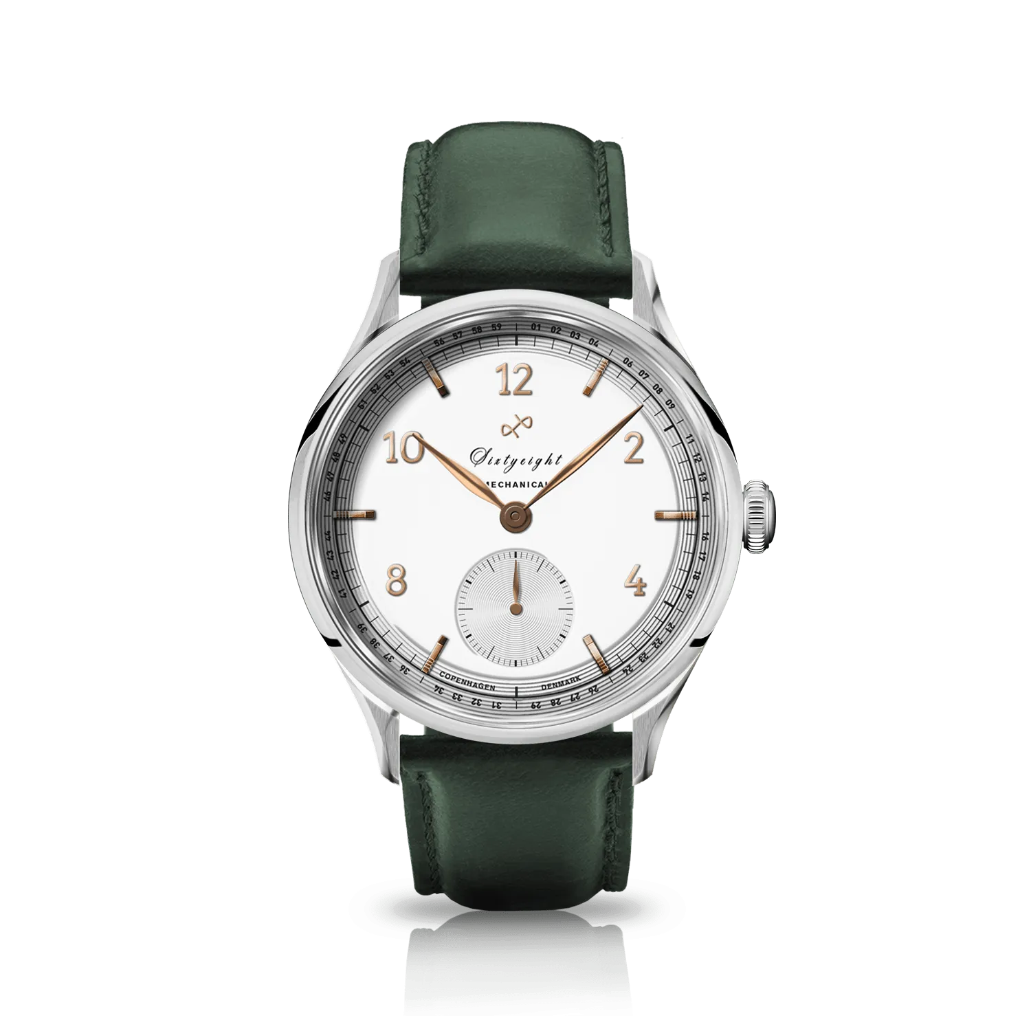 1968 Mechanical, Steel / White & Rose Gold