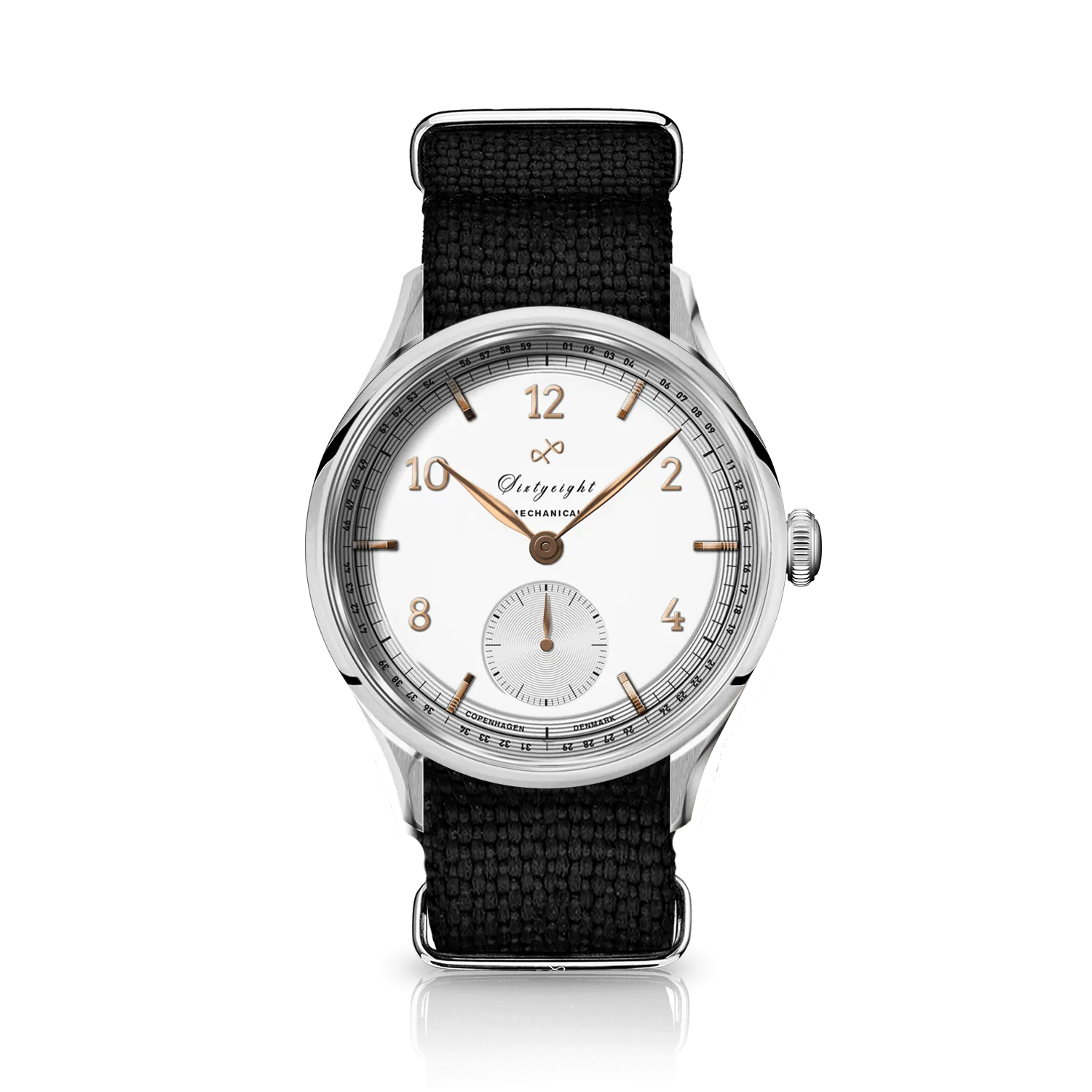 1968 Mechanical, Steel / White & Rose Gold