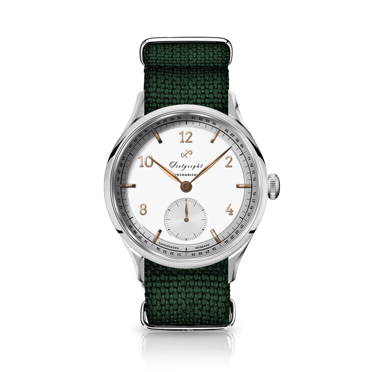 1968 Mechanical, Steel / White & Rose Gold
