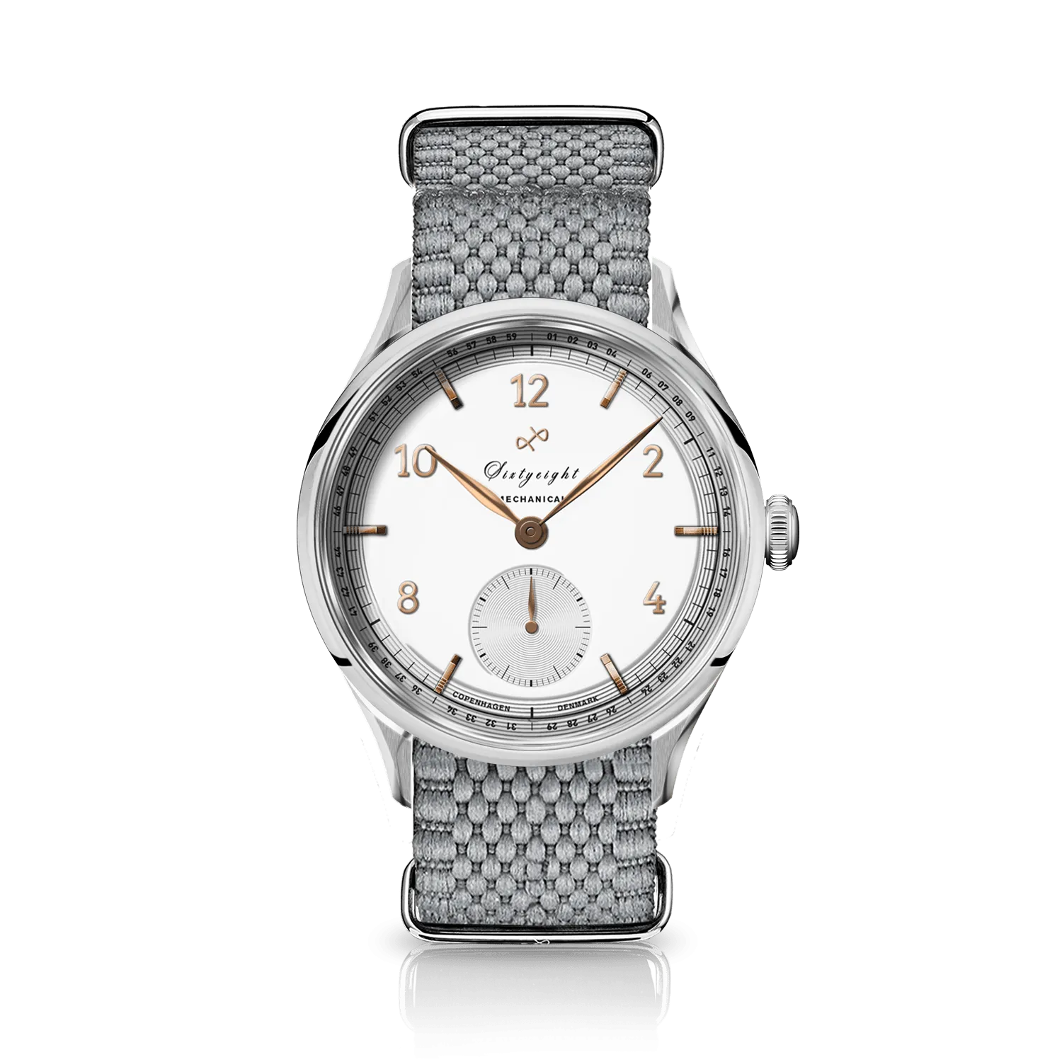 1968 Mechanical, Steel / White & Rose Gold