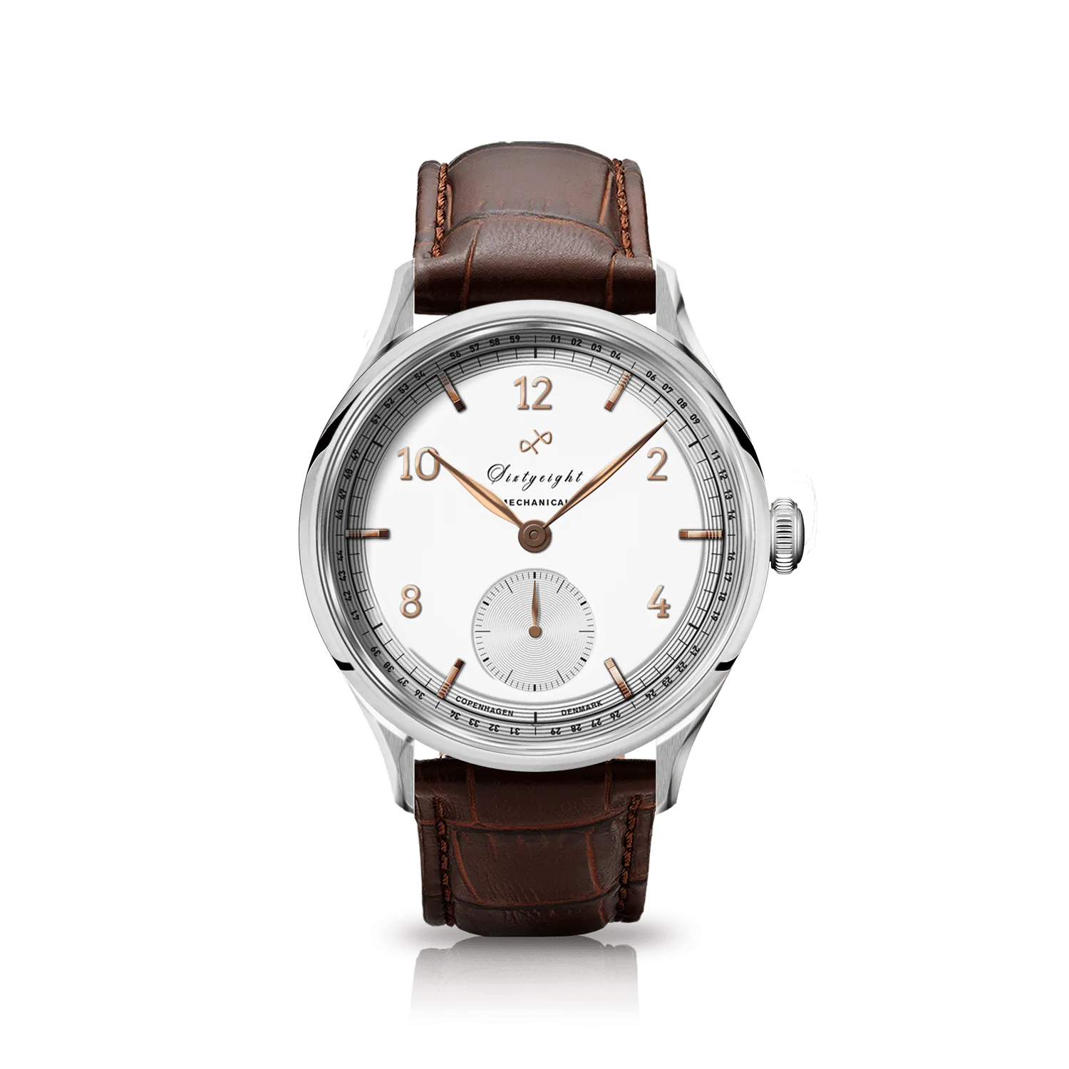 1968 Mechanical, Steel / White & Rose Gold