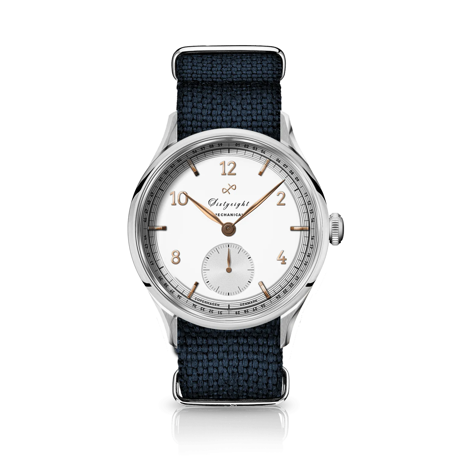 1968 Mechanical, Steel / White & Rose Gold