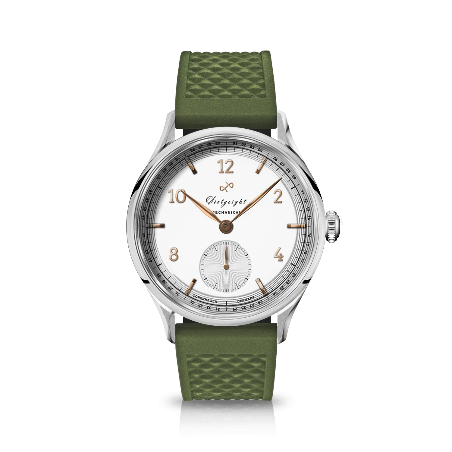 1968 Mechanical, Steel / White & Rose Gold