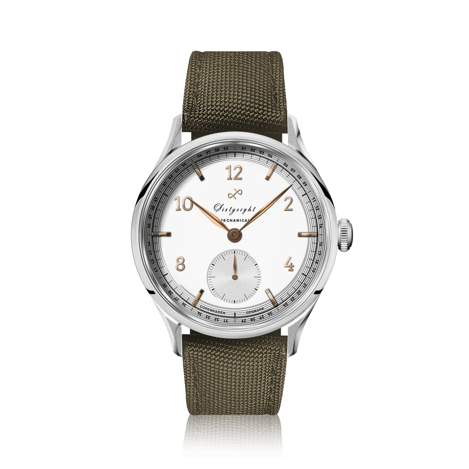 1968 Mechanical, Steel / White & Rose Gold