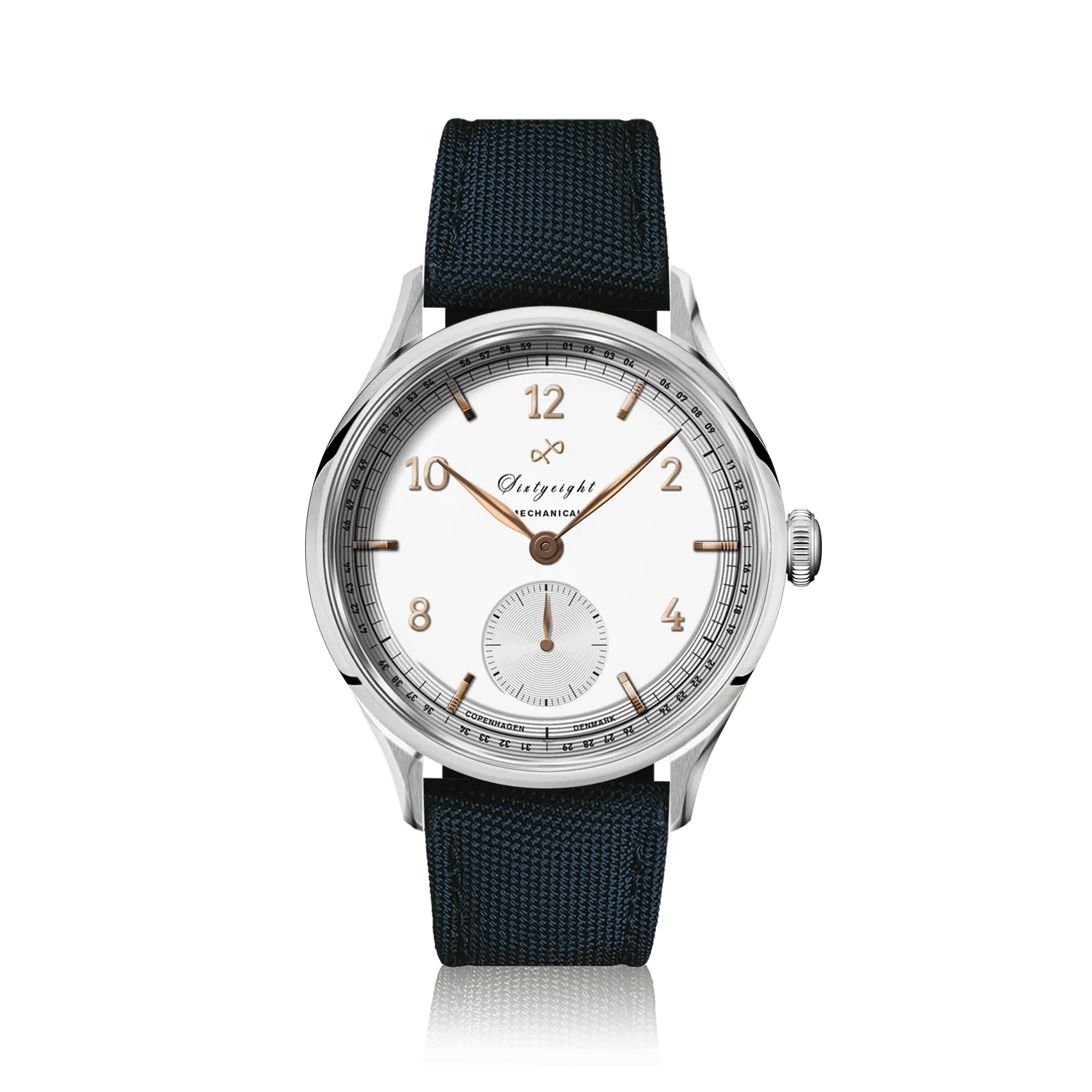 1968 Mechanical, Steel / White & Rose Gold