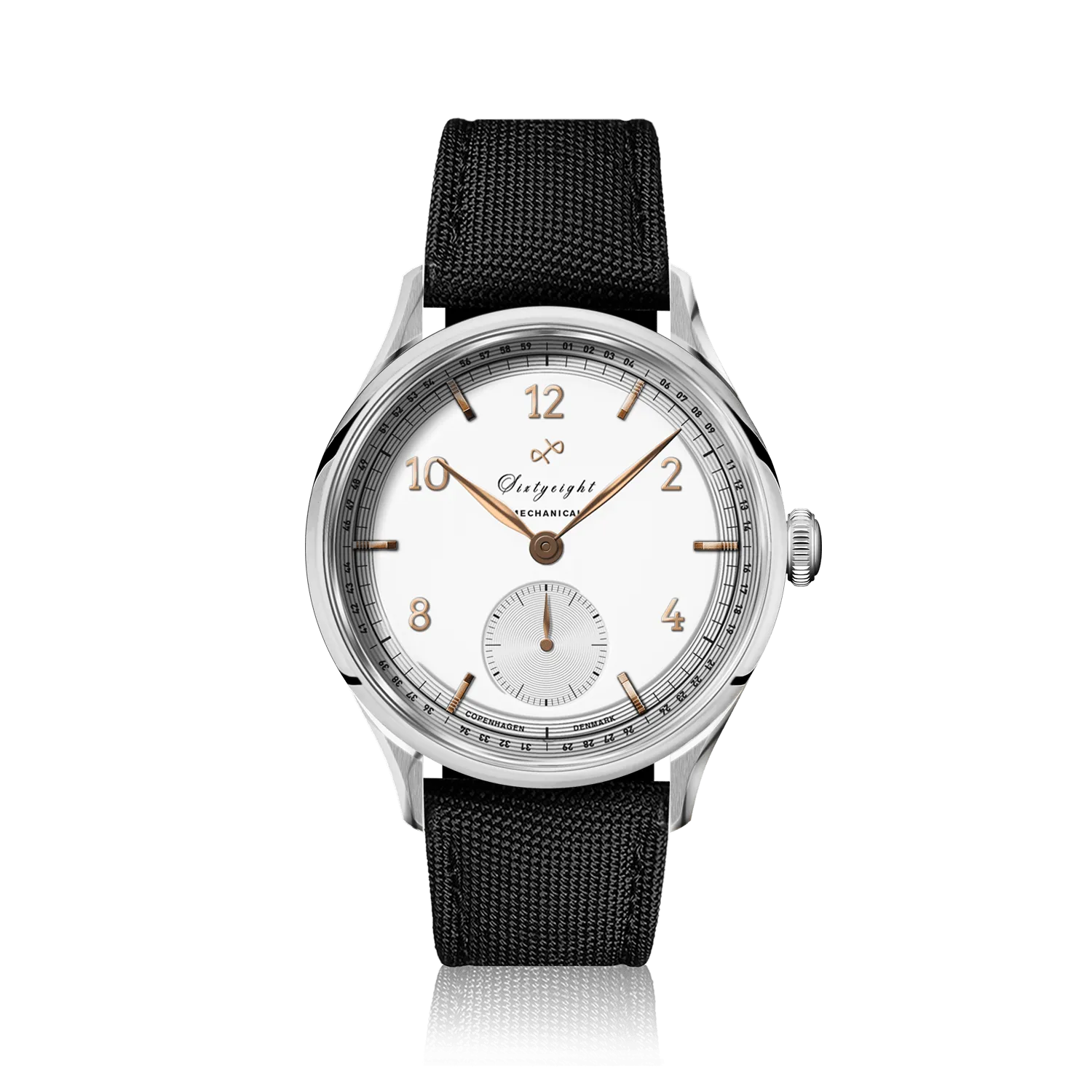1968 Mechanical, Steel / White & Rose Gold