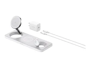 Anker MagGo - Wireless charging pad - 3-in-1   AC power adapter - 25 Watt - Apple Fast Charge, IQ - shell white B25M1121