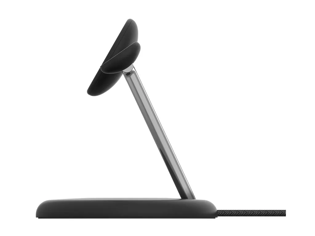 Belkin - Wireless charging stand - magnetic with Qi2   AC power adapter - 15 Watt - Fast Charge - black WIZ023TTBK
