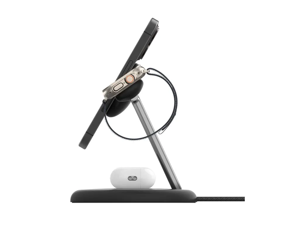 Belkin - Wireless charging stand - magnetic with Qi2   AC power adapter - 15 Watt - Fast Charge - black WIZ023TTBK