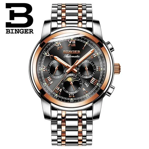 Binger Swiss Mechanical Moon Phase Watch B 1178