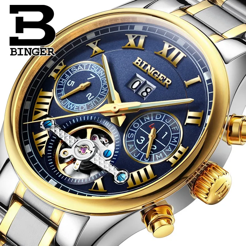 Binger Swiss Tourbillon Mechanical Men's Watch B 8602