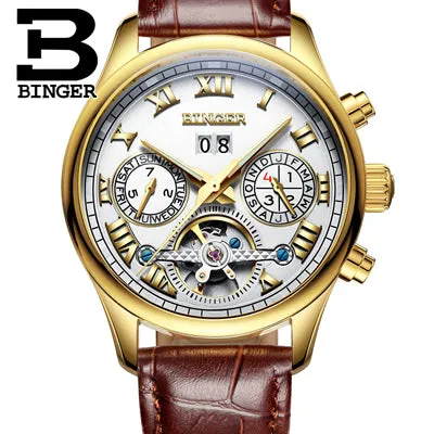 Binger Swiss Tourbillon Mechanical Men's Watch B 8602