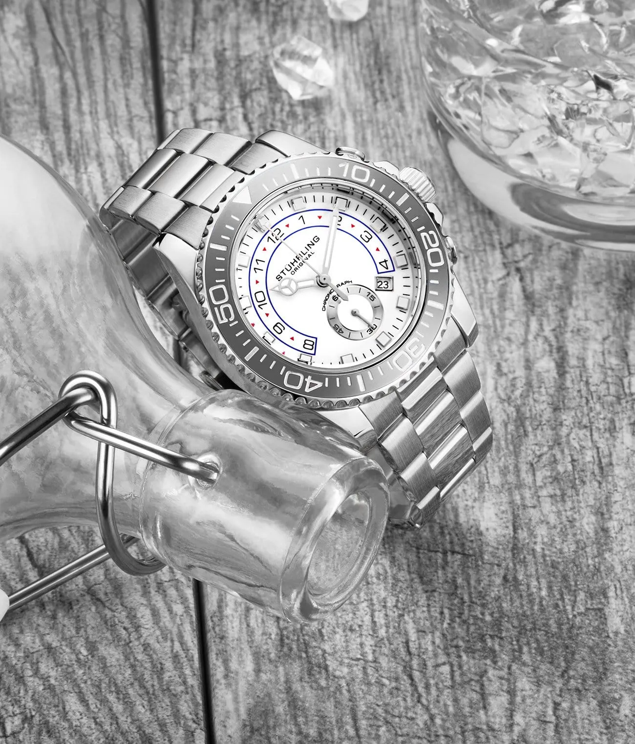 Brigadier Quartz Chronograph 42mm Diver With Stainless Steel Deployant Buckle