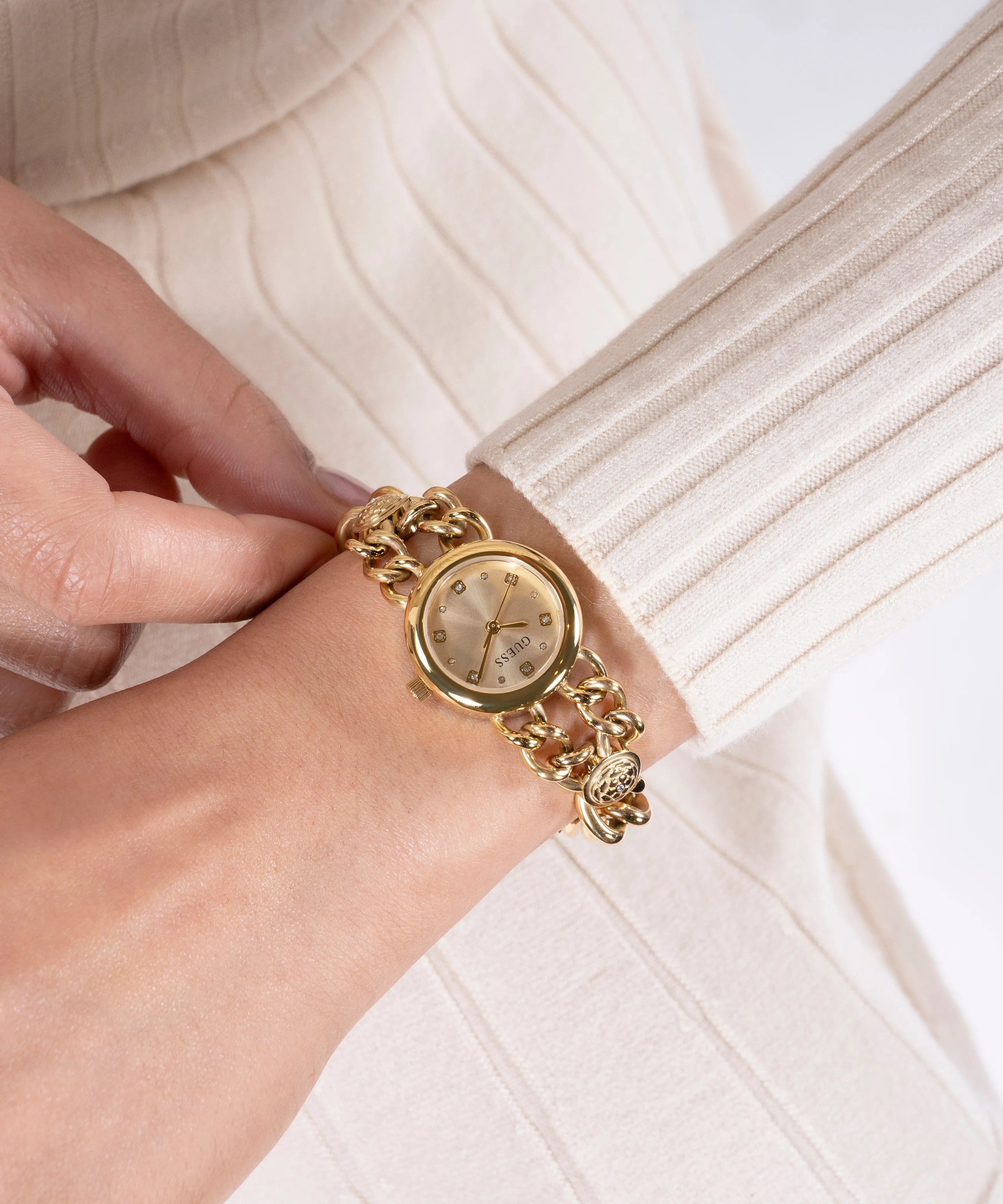 GUESS Ladies Gold Tone Analog Watch