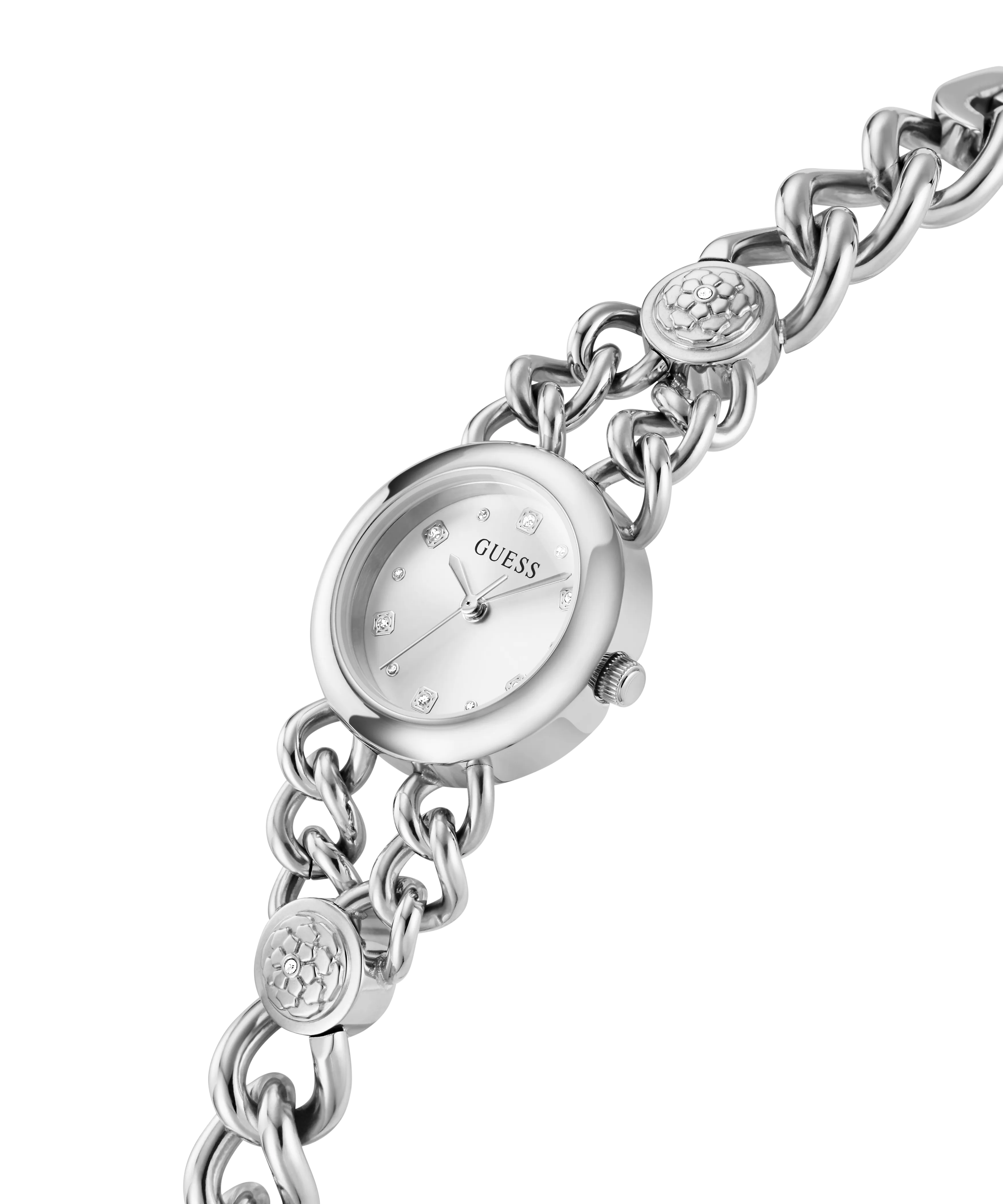 GUESS Ladies Silver Tone Analog Watch