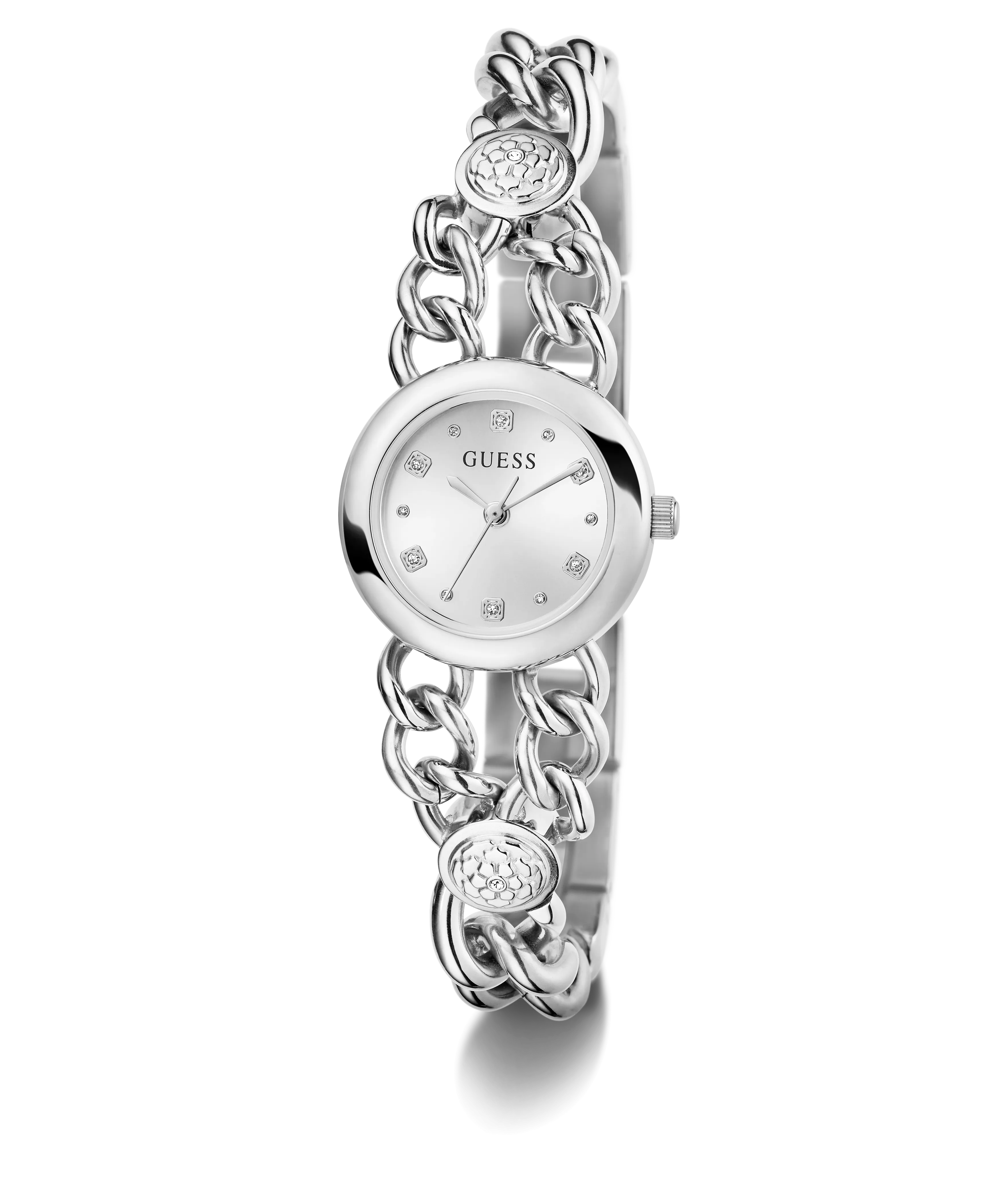 GUESS Ladies Silver Tone Analog Watch