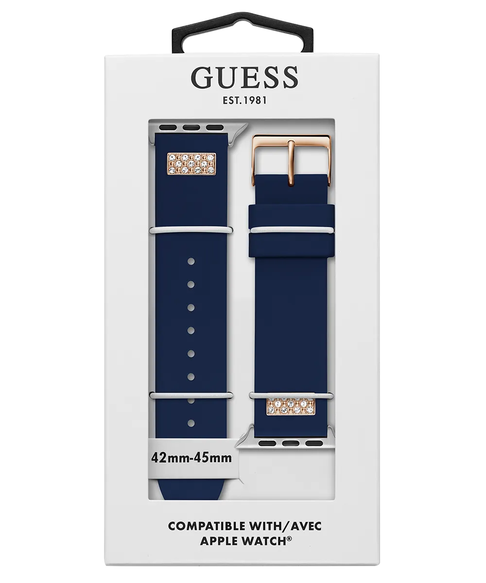 GUESS Silcone Band with Crystal inserts for Apple 42-44 mm Watch