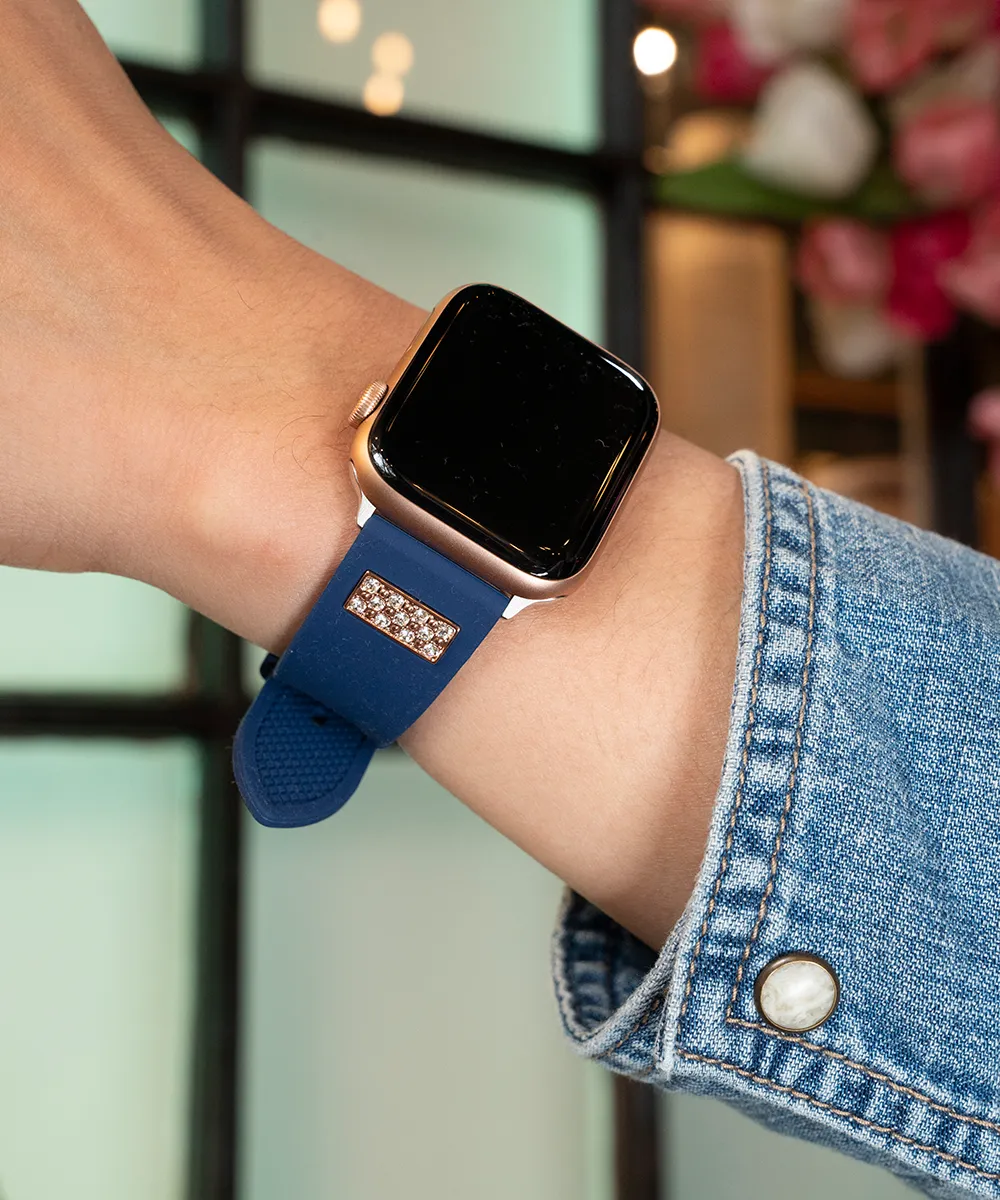 GUESS Silcone Band with Crystal inserts for Apple 42-44 mm Watch