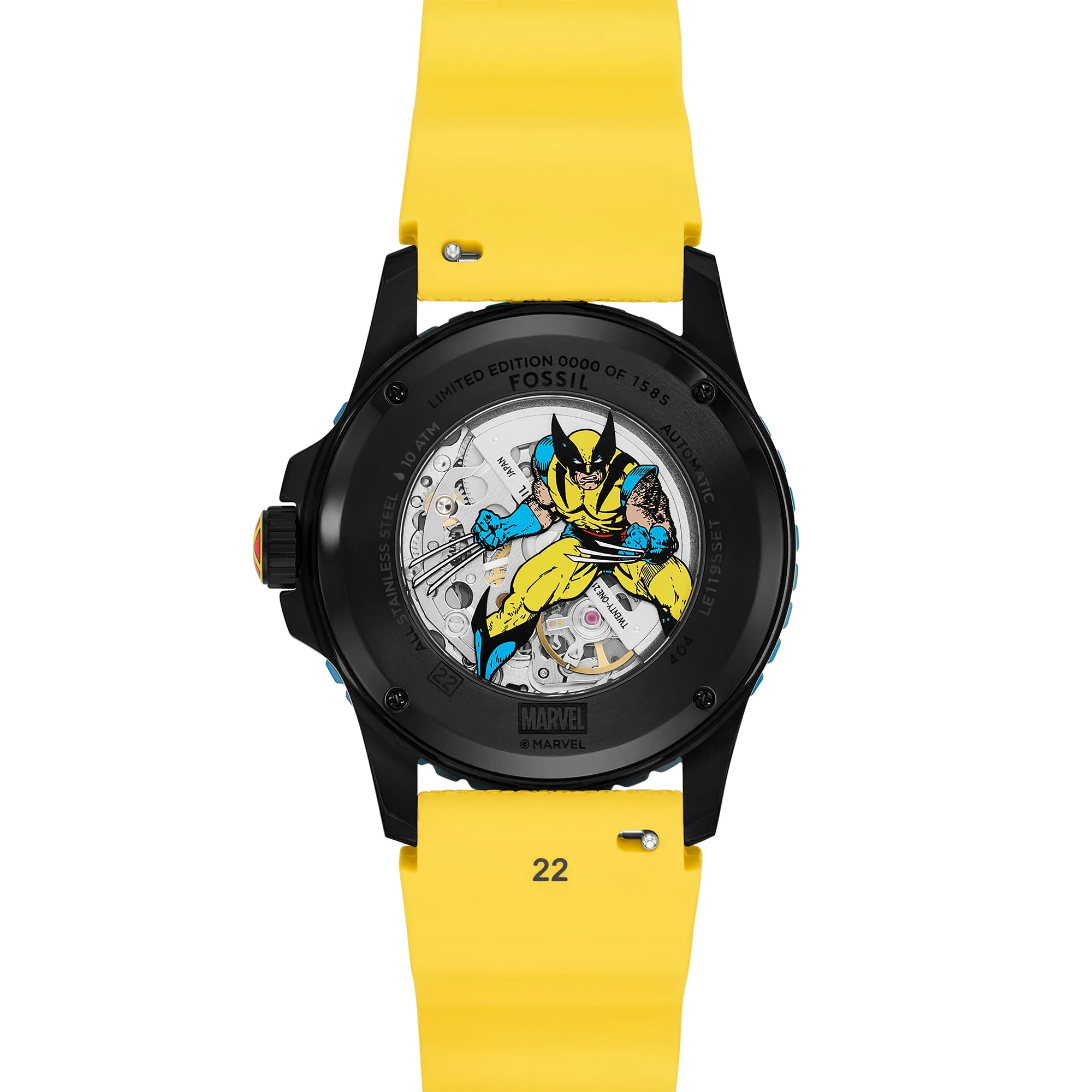 Marvel | Fossil Limited Edition Automatic Yellow Silicone Watch