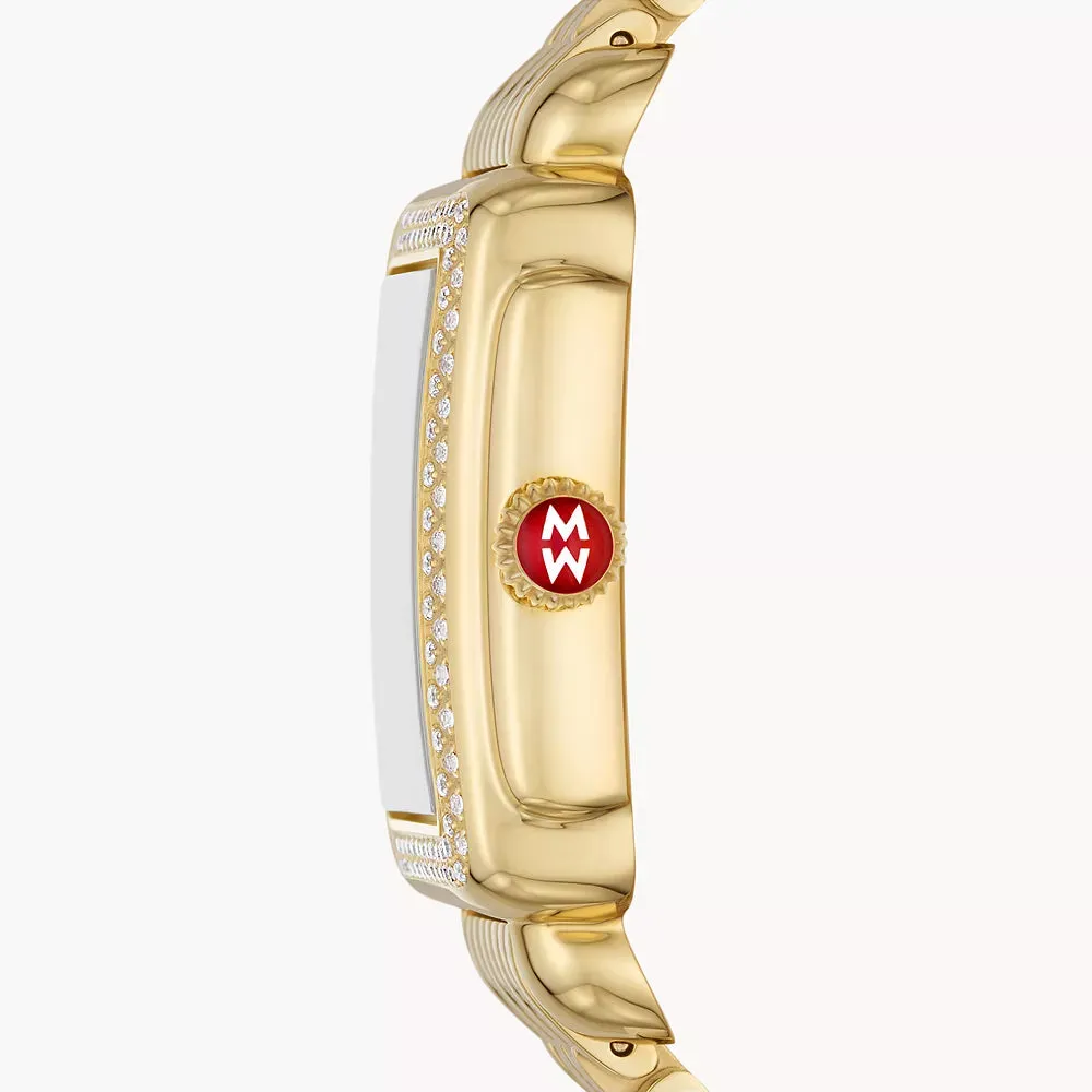 Michele Deco Mid 18k Gold-Plated Diamond Watch
