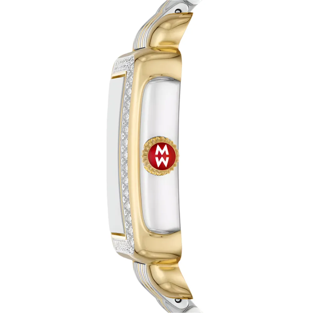 Michele Deco Mid Two-Tone 18K Gold-Plated Diamond Watch