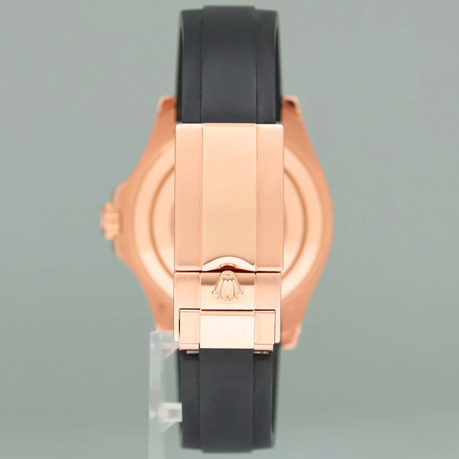 MINT Rolex Yacht-Master 116655 Rose Gold 40mm Pave Diamond Rainbow Sapphire Watch