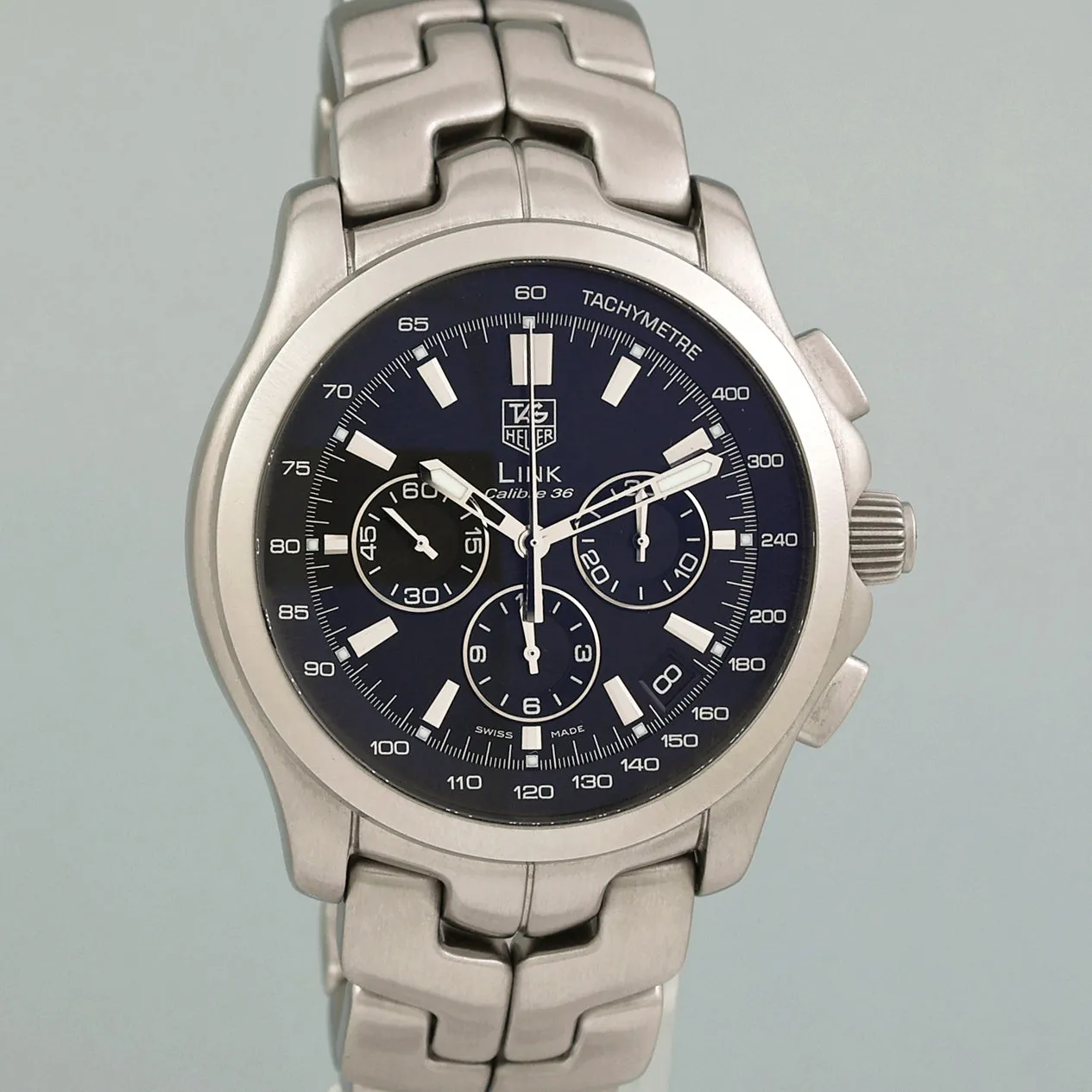 MINT TAG Heuer Link Calibre 36 CT511A Black Dial Steel Calibre Steel 42mm Watch Box