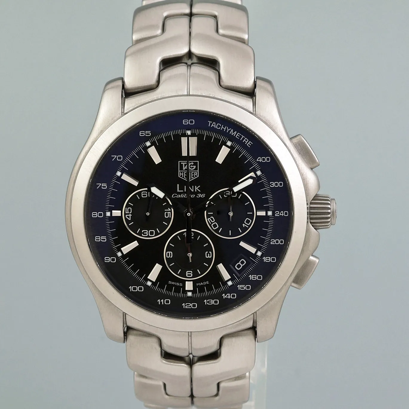 MINT TAG Heuer Link Calibre 36 CT511A Black Dial Steel Calibre Steel 42mm Watch Box