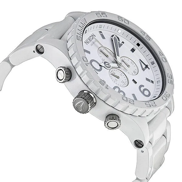 Nixon 51-30 Chronograph White Dial White PVD Men's Watch A083-1255