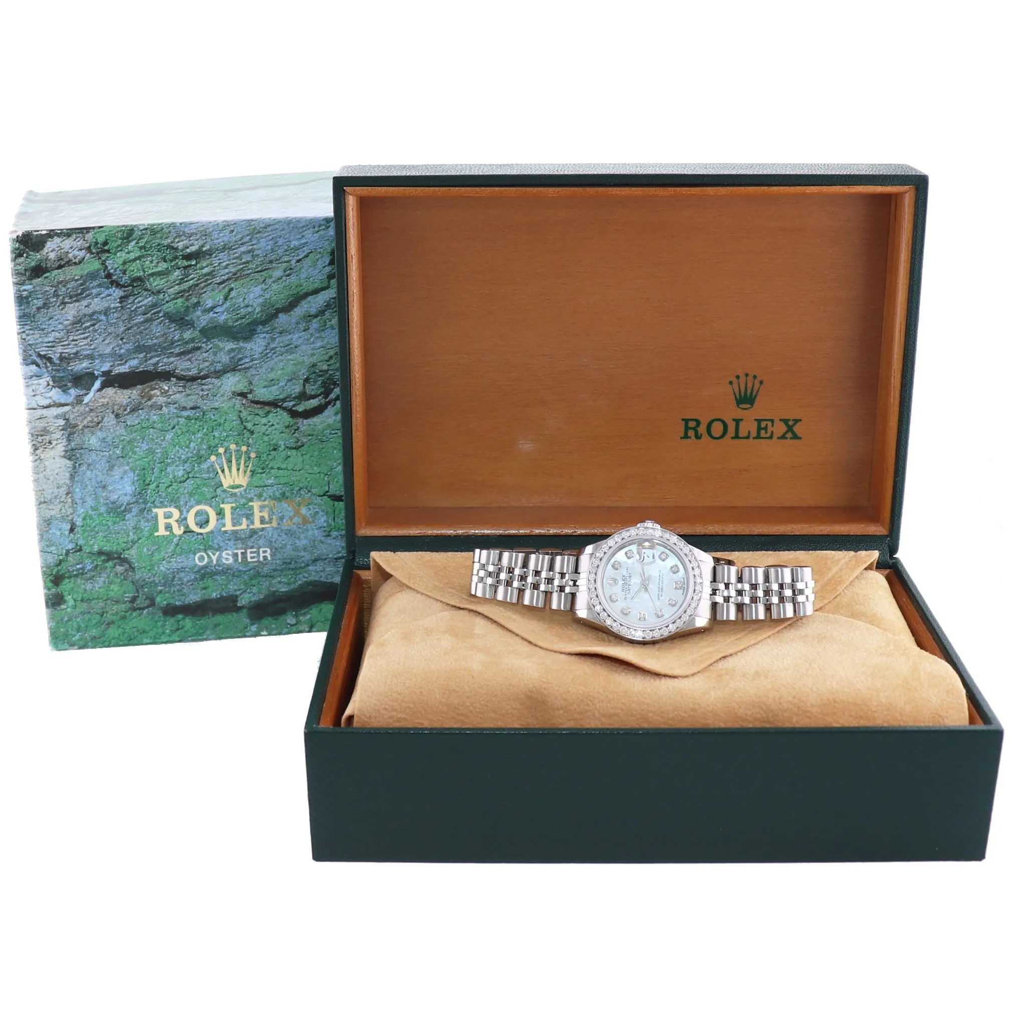 PEARL DIAMOND Ladies Rolex DateJust 26mm MOP Bezel 79240 Steel Jubilee Watch