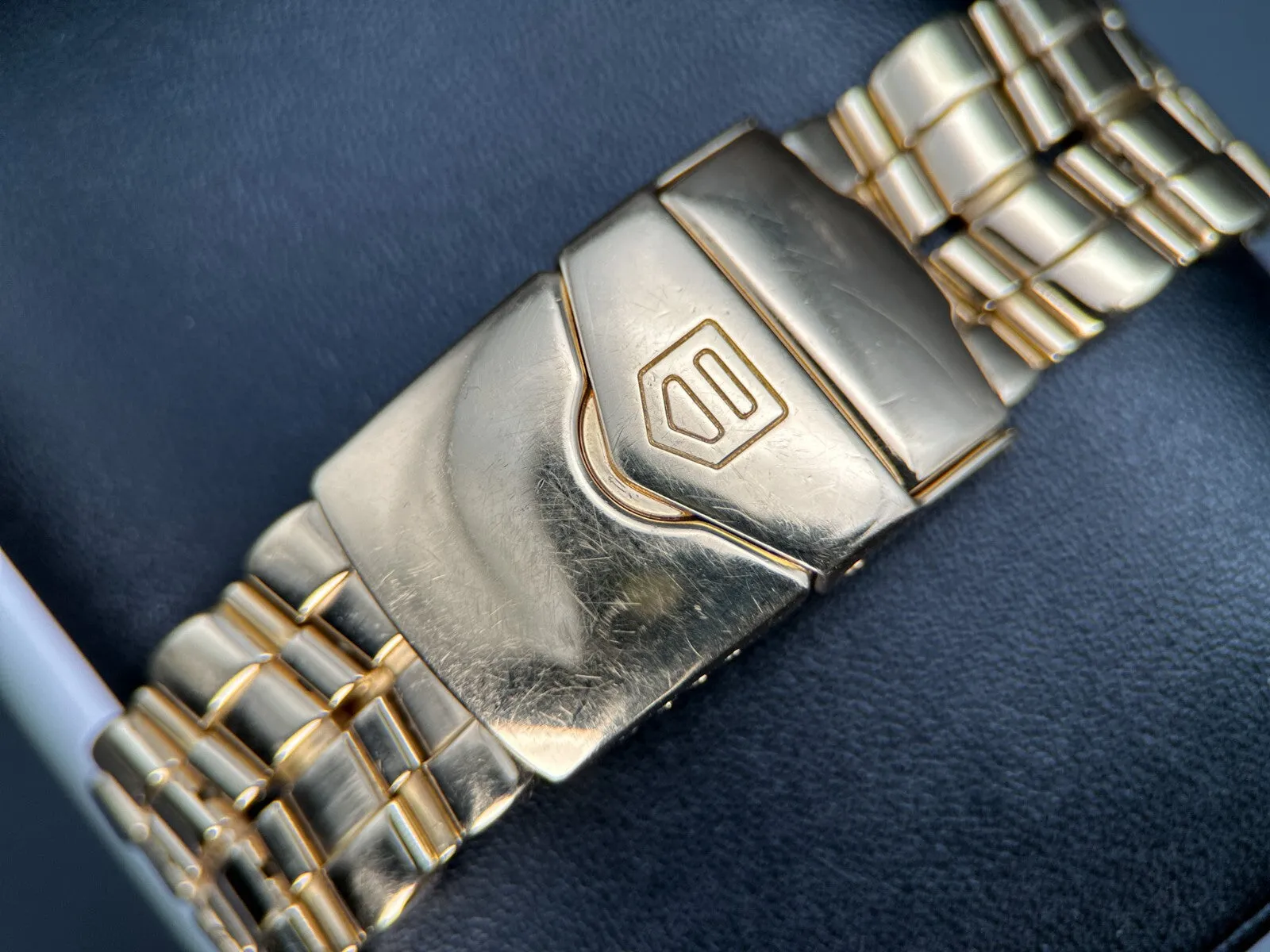 TAG Heuer 6000 Chronometer 18K Yellow Gold Blue Dial Men's Watch - WH514