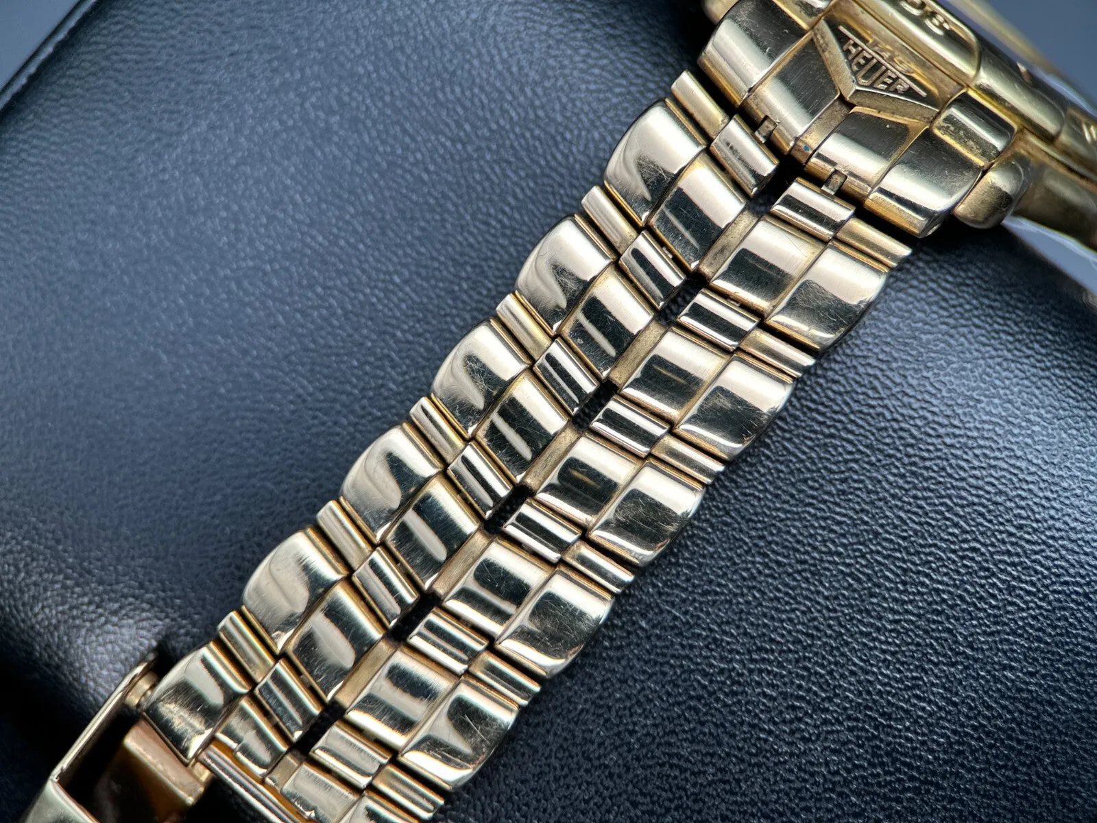 TAG Heuer 6000 Chronometer 18K Yellow Gold Blue Dial Men's Watch - WH514